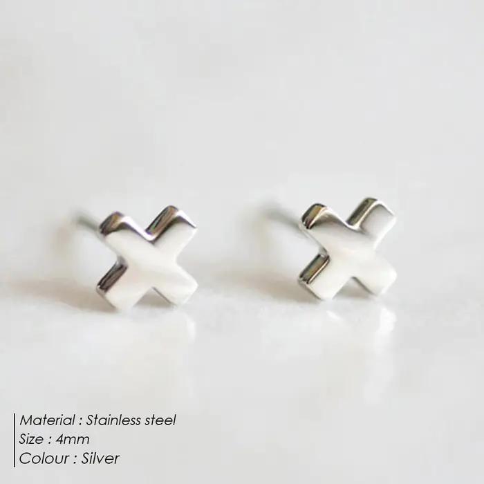 E-Manco-Boucles d'oreilles minimalistes en forme de X pour femmes, bijoux exquis, bijoux compacts, h