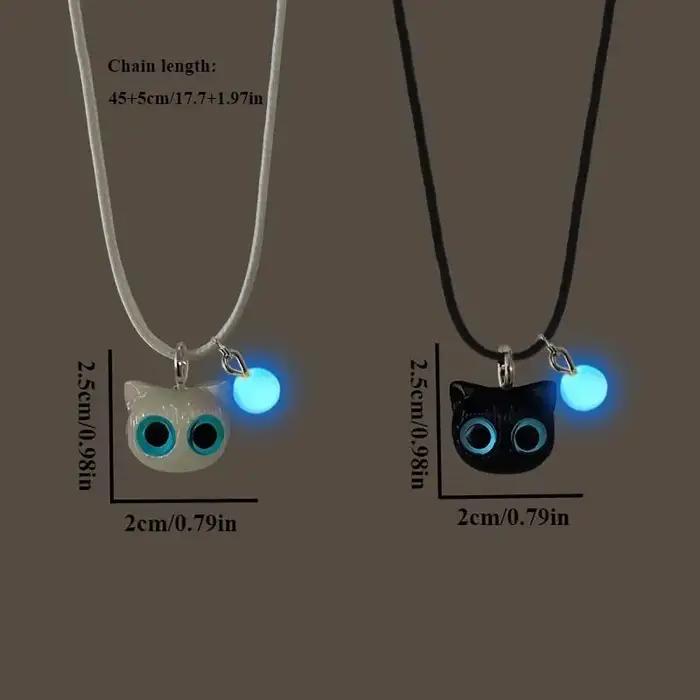 Bracelet Lumineux à Grand Œil de Chat Noir et Blanc Pour Fête ou Occasion Spéciale Bijou d'Amour Inconditionnel