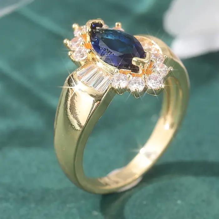 Bague de luxe scintillante en zircone synthétique pour femme, cadeau d'anniversaire, accessoires de