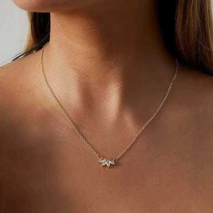 Collier Simple en acier inoxydable pour femmes
