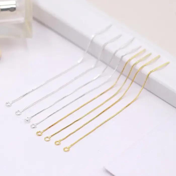 Accessoires de bijoux DIY en argent sterling 925 : Chaîne de boîte