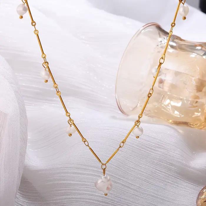 Amaiyllis Y2K – collier ras du cou en perles de culture baroques cultivées à la main, chaîne à billes, pendentif à breloque, bijoux Vintage, cadeaux