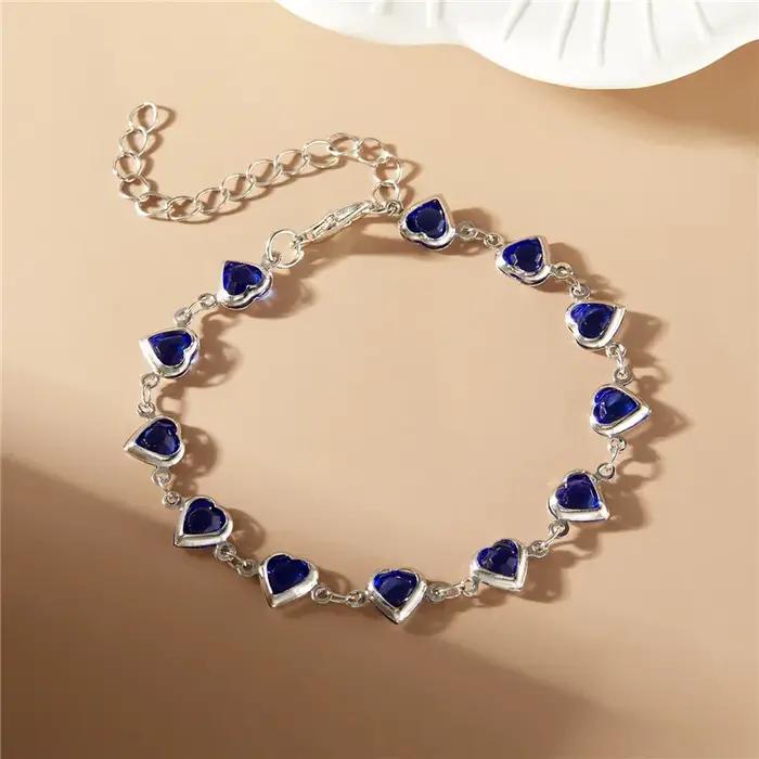 Bracelet en cristal en forme de cœur pour femmes