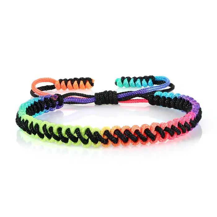 Bracelet Tressé à Nministériels ds Arc-en-Ciel Colorés