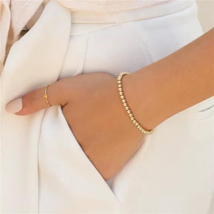 Bagues empilables en forme de cœur en or 14K rempli pour femmes occasions spéciales soirée élégante minimaliste romantique