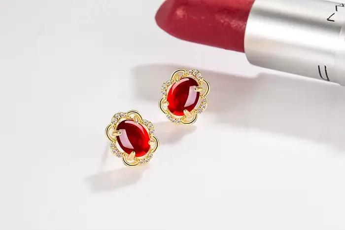 Boucles d'oreilles émeraude naturelle pour femmes