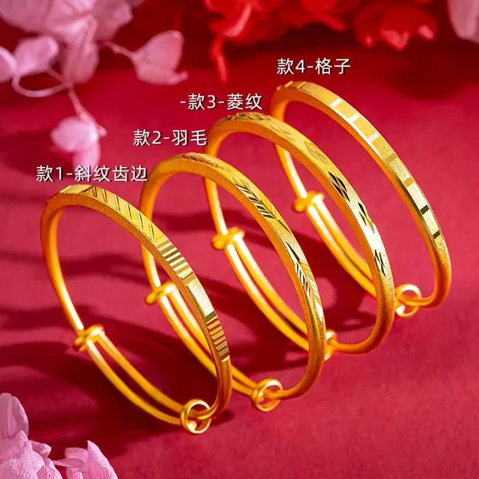 Bracelet en or 18 carats ethnique pour femmes occasion spéciale cadeau fête de mariage anniversaire soirée festive