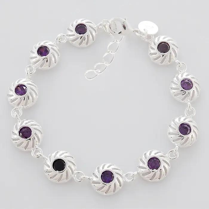 Bracelet en argent Sterling 925 serti de CZ transparent romantique et classique pour femmes occasions spéciales mariage engagement anniversaire