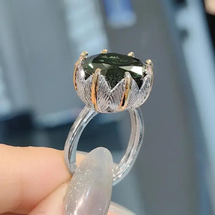 Ensemble de bijoux en imitation de jade naturel de style ancien pour femmes - Bagues
