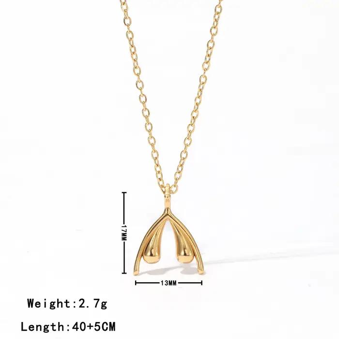 Collier pendentif queue de poisson en acier inoxydable plaqué PVD doré pour femmes classique animal de compagnie occasion spéciale bijou accessoire