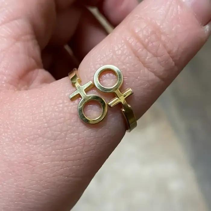 Bague en Acier Inoxydable pour Lesbiennes