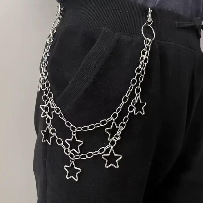 JOHip Hop Hipster Punk Metal Crescent pour hommes et femmes, sac géométrique, cool, cent paires de pantalons, accessoires Rock and Roll
