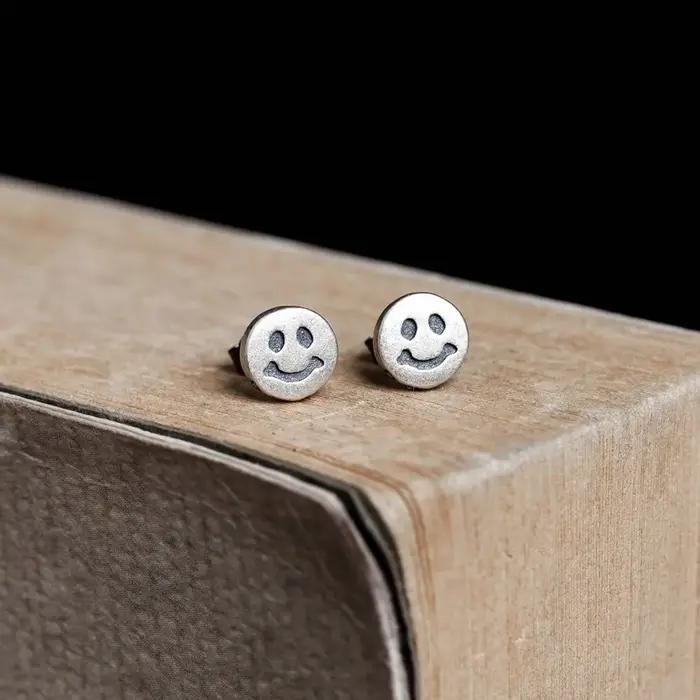 MKENjazz-Boucles d'oreilles en argent regardé 925 pour hommes et femmes