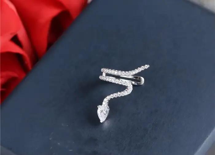 Boucles d'oreilles serpent en argent regardé 925 pour femmes, bijoux fantaisie
