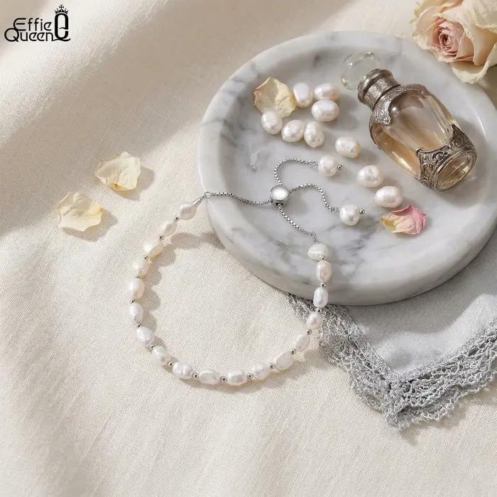 EFFIE QUEEN – Bracelet de perles baroques naturelles pour femmes