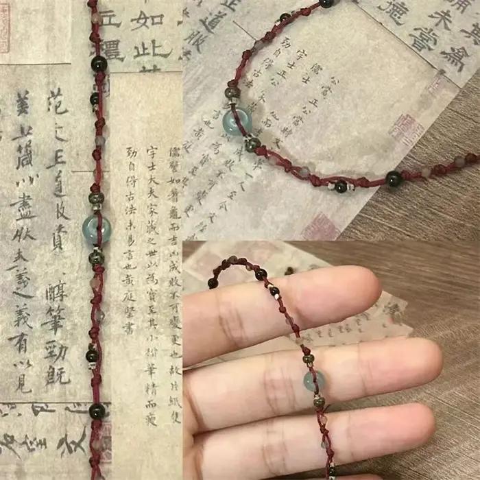 Bracelet tressé fait main style chinois minimaliste pour femmes boucle de paix bijoux de richesse cadeau pour occassions spéciales anniversaire mariage quotidien sortie shopping office