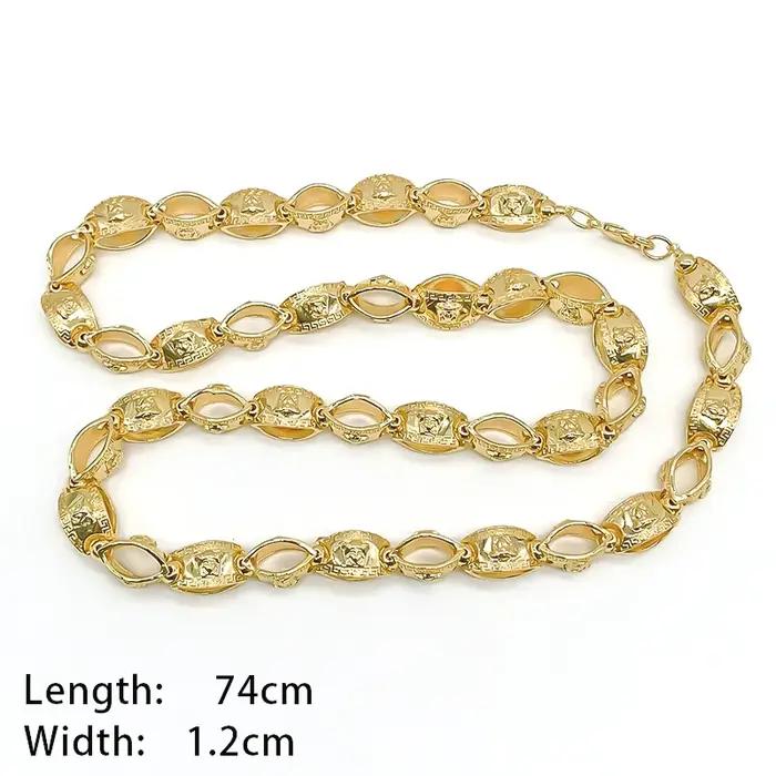 Collier doré HIPUNK plaqué or 18 carats pour hommes style Y2K occasions spéciales soirées cérémonies fiançailles mariages
