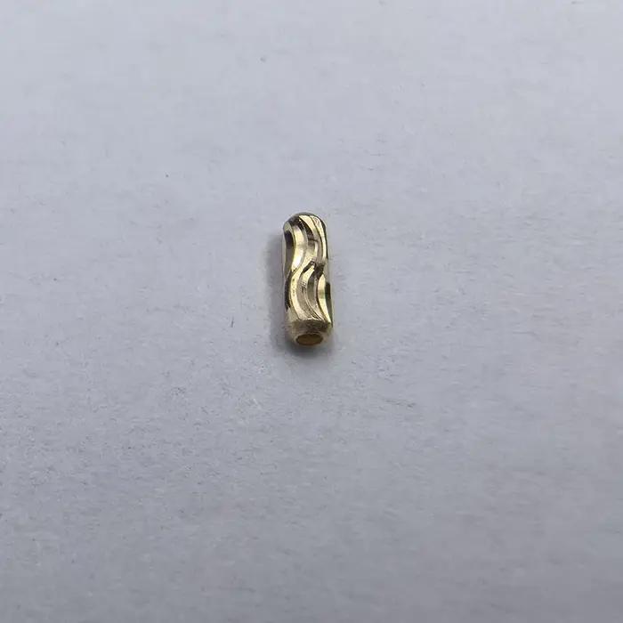 Perles cylindriques en tube d'espacement en or pur 18 carats, accessoires de fabrication de bijoux f