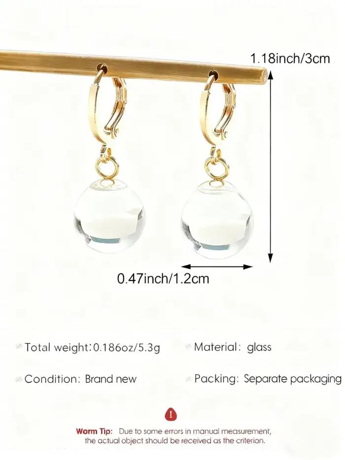 Boucles d'oreilles en verre transparent minimalistes pour femmes élégantes occasions spéciales mariage anniversaire engagement