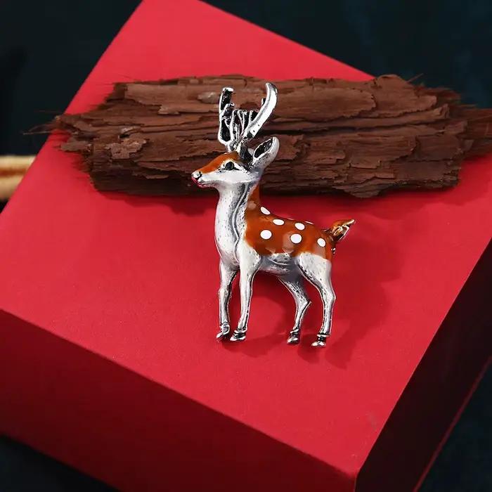 Broches en cerf Sika unisexes pour mariage et fêtes, accessoires de mode pour femmes et hommes occasions spéciales