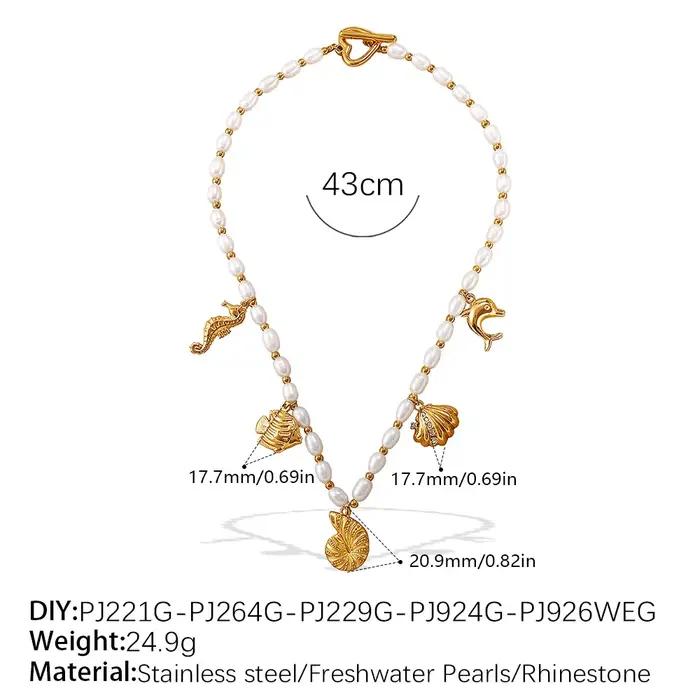 Amaiyllis Style bohème perle d'eau douce vie Marine pendentif à breloque collier bijoux pour cadeau de famille