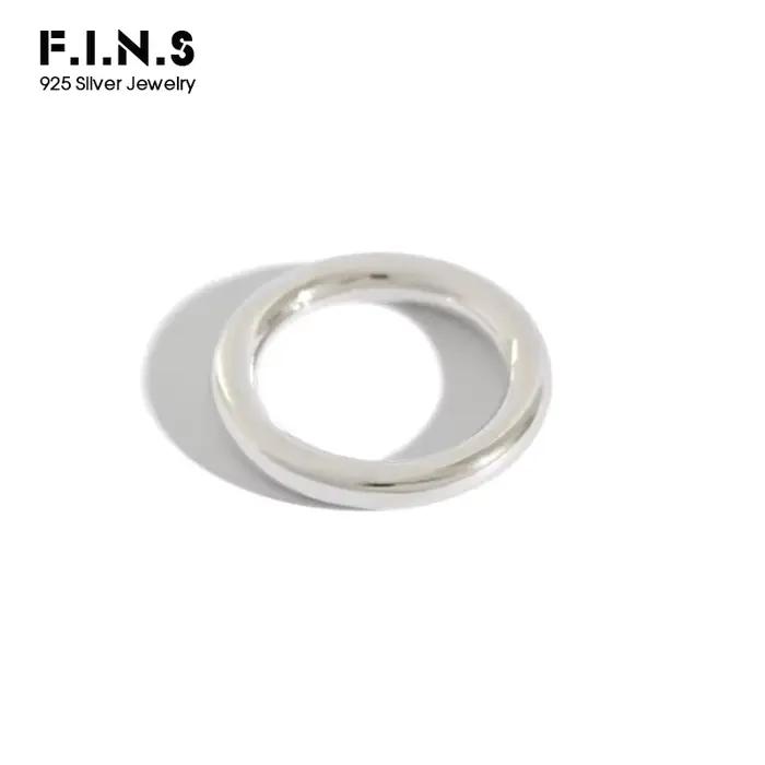 F.I.N.S minimaliste 990 en argent Sterling anneaux lisses bagues de fiançailles classiques pour les femmes bague