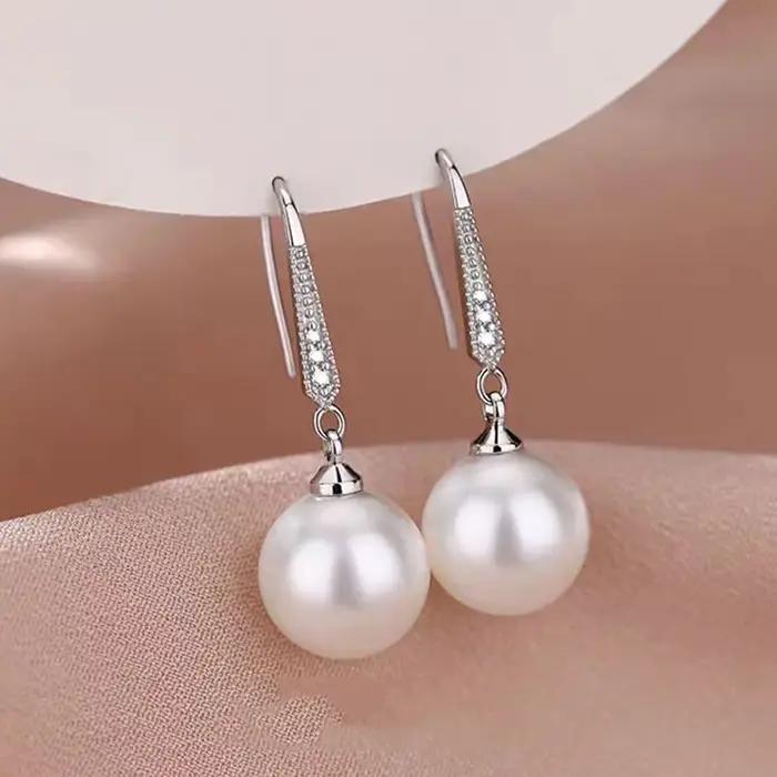 Boucles d'oreilles en argent sterling et zirconium blanc pour mariage élégantes à offrir pour femmes grandes occasions formelles
