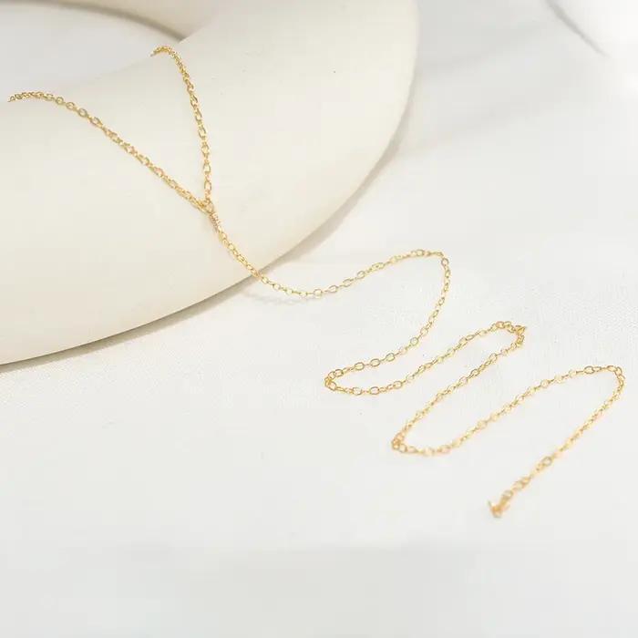 Collier en Y rempli d'or 14K, ras du cou, pendentifs en perles faits à la main, Kolye Collares Boho,