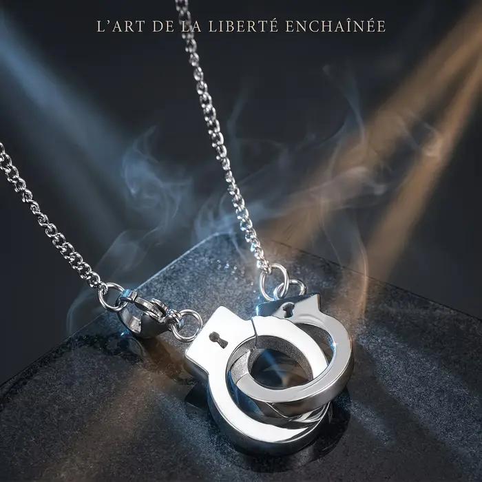Collier pendentif menottes en acier inoxydable 316L