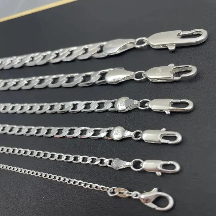 Collier en argent Sterling 925 classique pour hommes et femmes chaîne faciale fermoir à homard bijou d'occasions spéciales partys et événements formels