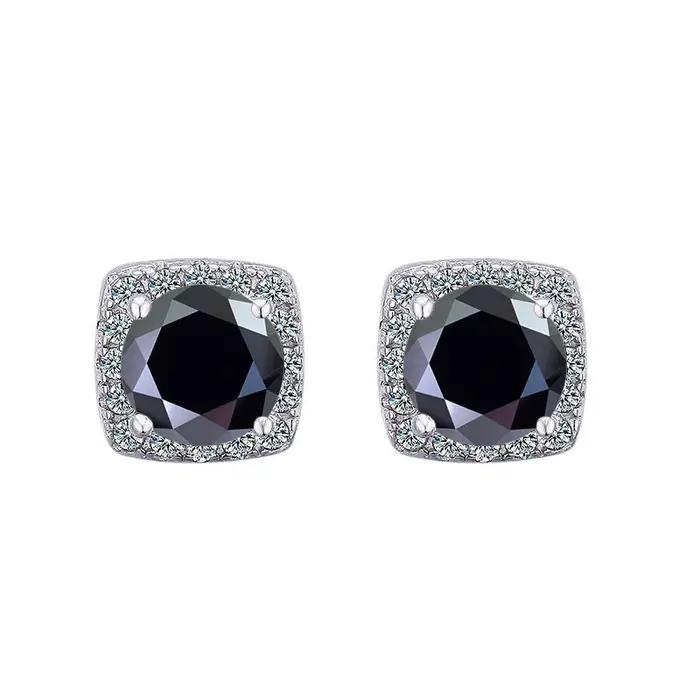 PomerceJelly-Boucles d'oreilles en diamant Moissanite pour femme, clou classique en argent regardé S