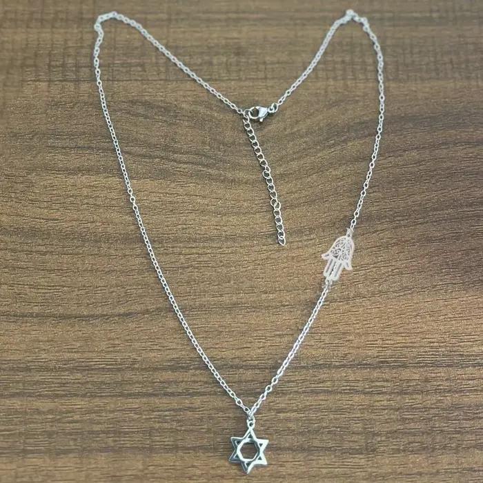 Collier personnalisé étoile de David Hamsa pour femmes et hommes, couleur or, Magen David, bijoux re