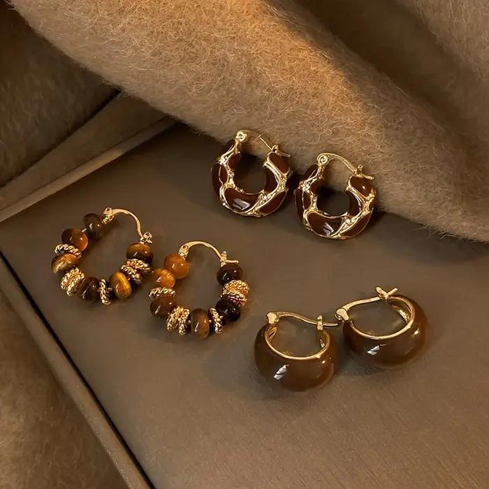 Boucles d'oreilles Vintage en forme de U pour femmes