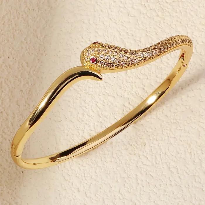 Bracelet serpent classique pour femmes, en acier inoxydable et zircone, bijoux tendance d'été, Europ