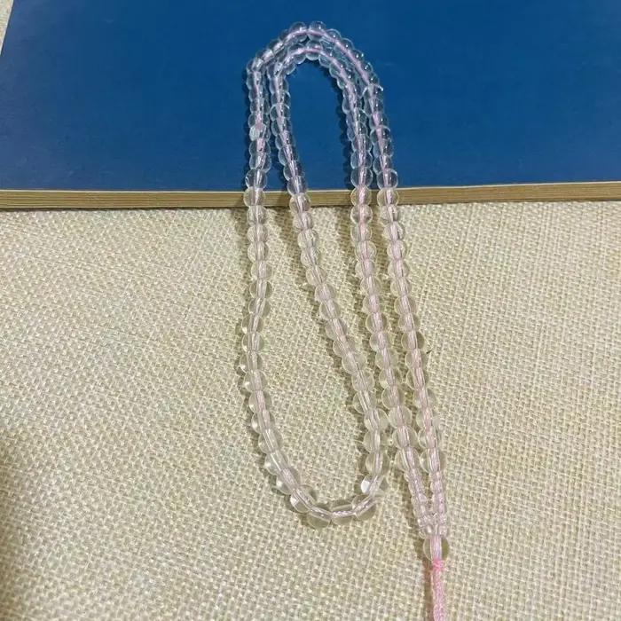 Collier en corde tressée multicolore avec perles de verre cristal et pendentif en jade, bracelet-col