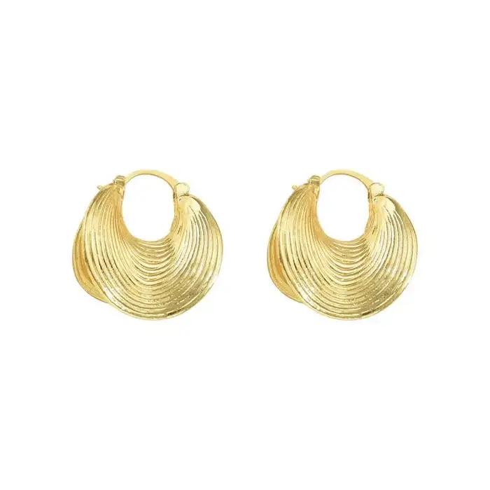 Boucles d'oreilles géométriques uniques à rayures irrégulières pour femmes