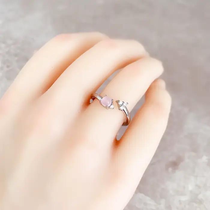 Bague flèche pierre de couleur opale scintillante rose Europe bijoux fins pour les femmes cadeau romantique d'été en argent Sterling 925