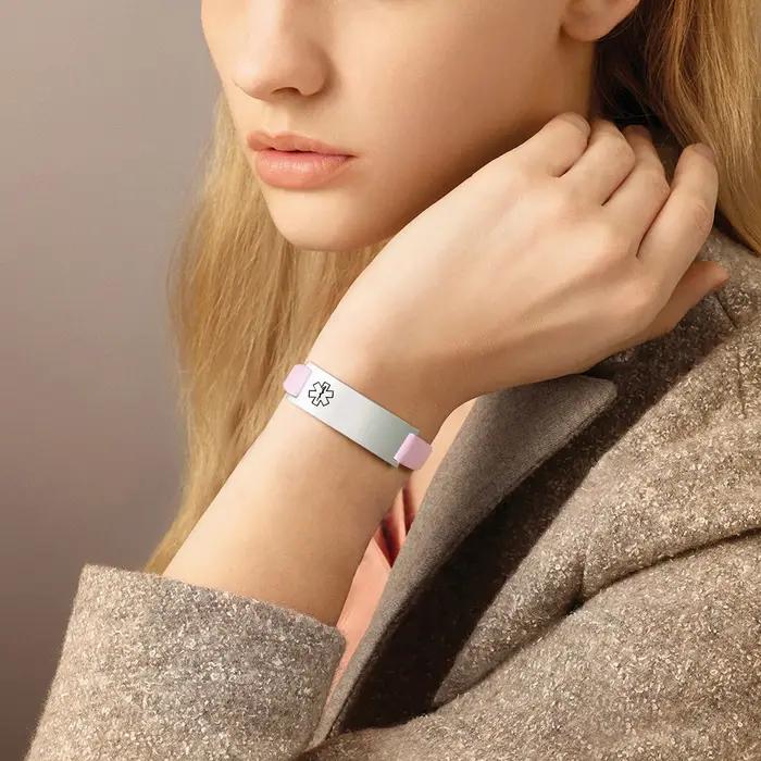 Bracelets d'identification d'alerte médicale à gravure gratuite pour femmes