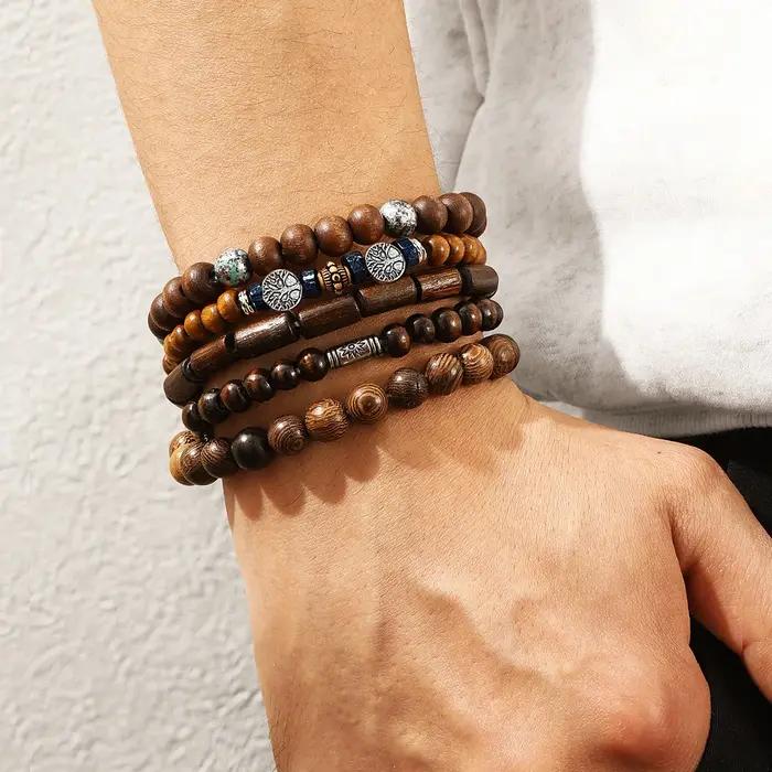 Bijoux populaires transfrontaliers européens et américains ; perles à la main multi-couches avec un sens du design ; bracelets simples et rétro.