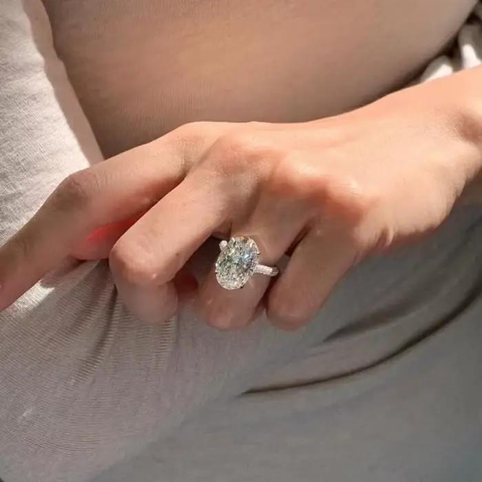 Bague de fiançailles en argent sterling 925 avec zirconium blanc pour femmes engagement romantique mariage occasions spéciales
