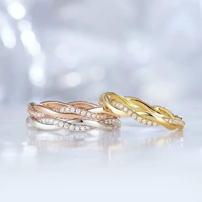 Alliance de fiançailles en cuivre plaquée argent sertie de zirconium pour femmes, occasions spéciales, engagement romantique