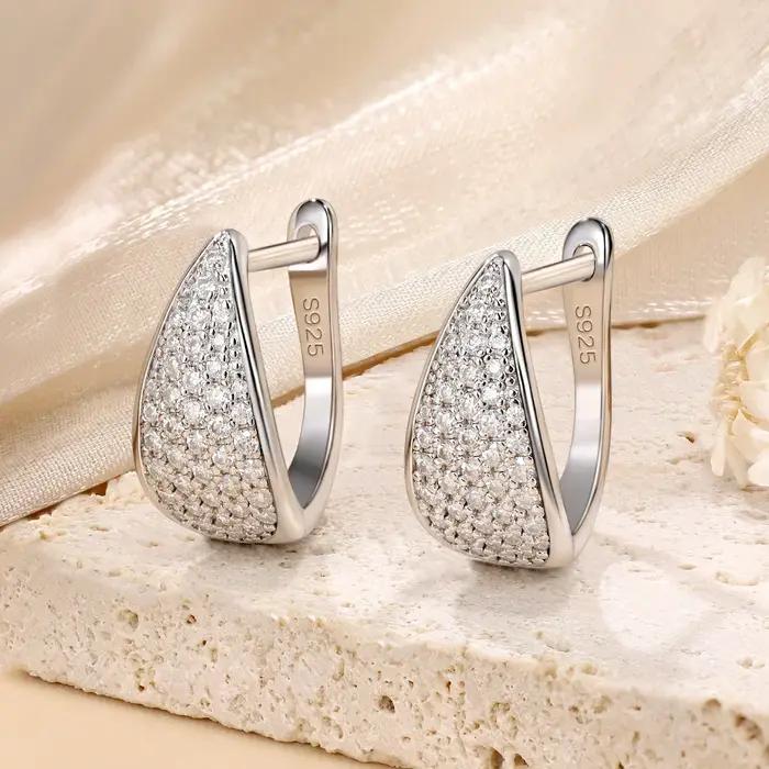 Boucles d'oreilles Moissanite couleur D pour femmes