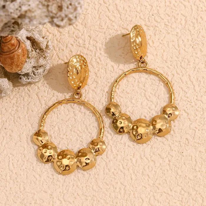 E.B.belle-Boucles d'oreilles bohèmes plaquées or 18 carats pour femme