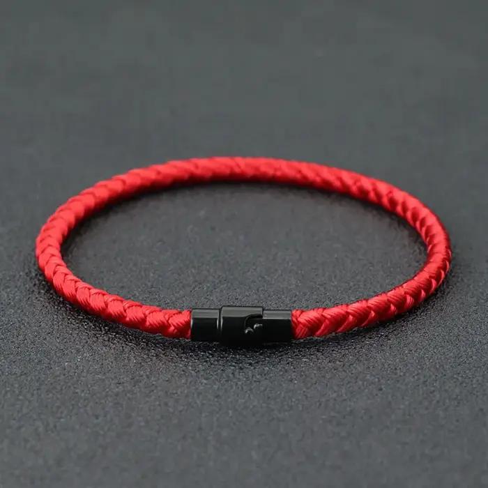 Bracelet en corde de quille de qualité A - Bracelet de couple en fil rouge porte-bonheur pour attire