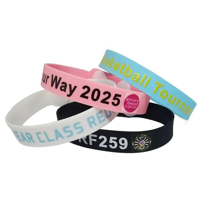 Bracelet personnalisable en caoutchouc réglable pour motivation et cadeaux d'occasion spéciale femme homme