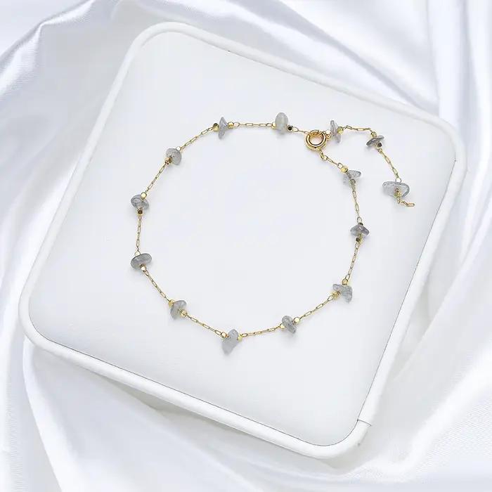 Bracelet en pierre naturelle tourmaline pour femme, ensemble de bijoux à la mode, bracelets de trava