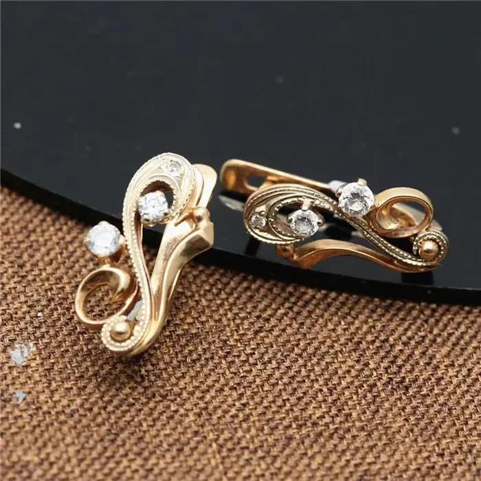 Boucles d'oreilles géométriques plaquées or rose violet 14 carats pour femmes