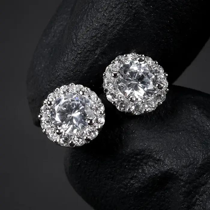 Boucles d'oreilles géométriques en zircone cubique élégantes pour femmes et hommes bijoux fantaisie à la mode occasions spéciales cadeau d'anniv
