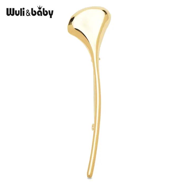 Wuli & baby – broches élégantes en forme de feuille de Ginkgo pour femmes, unisexe, 2 couleurs, en m
