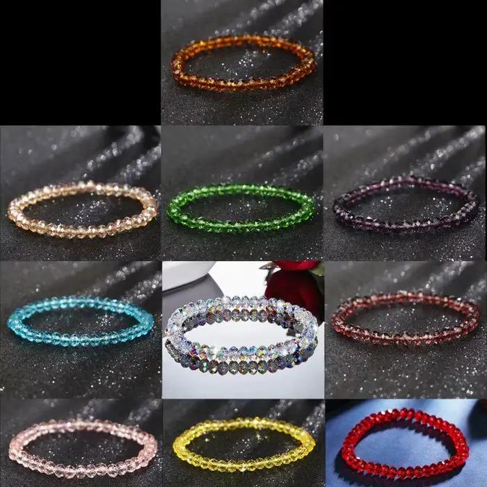 Bracelets en cristal transparent pour femmes et filles